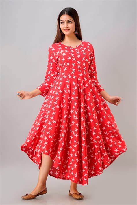 Gorgeous Star Printed Rayon Dress – Zeronear