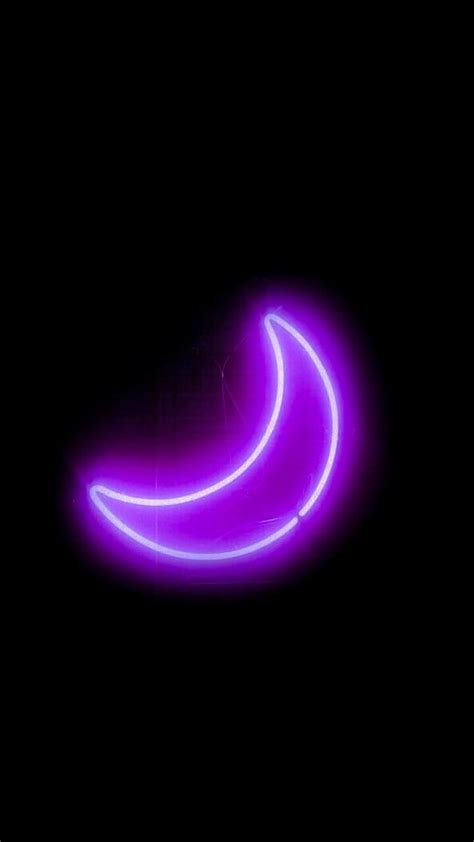 Dark Purple Aesthetic Neon Moon | Total Update