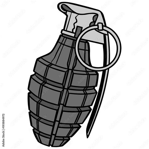 Hand Grenade Illustration - A vector cartoon illustration of a Military ...