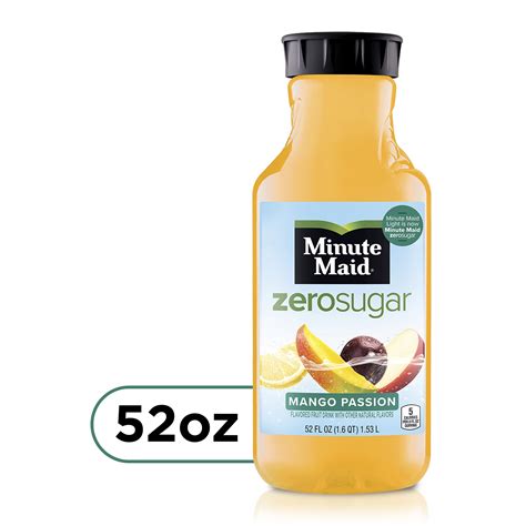 Minute Maid Zero Sugar Mango Passion Fruit Juice, 52 fl oz Bottle ...