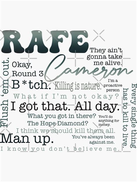 "Rafe Cameron Outer Banks Character Quotes" Sticker for Sale by ...