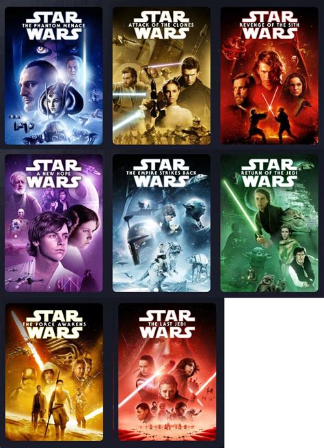 The icons for the Star Wars movies on Disney+ : r/StarWars