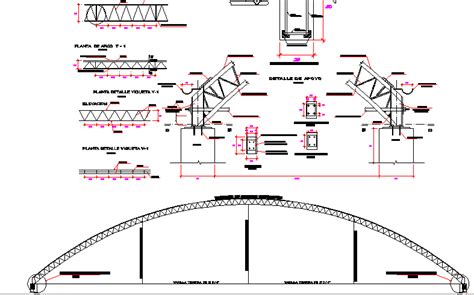 Structural steel roof truss construction details dwg file - Cadbull