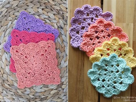 Square Crochet Coasters - Free Patterns