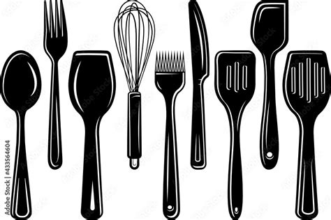 Kitchen Utensils Silhouette Svg Cut File | Kitchen Svg | Split Svg ...