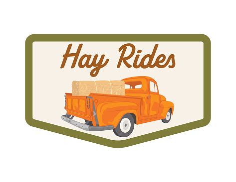 Cute Fall Cartoon Sticker Label Hay Rides Stock Illustration - Download ...