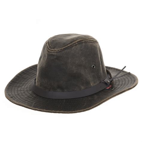 WITHMOONS Indiana Jones Hat Weathered Faux Leather Outback Hat AL8343 ...