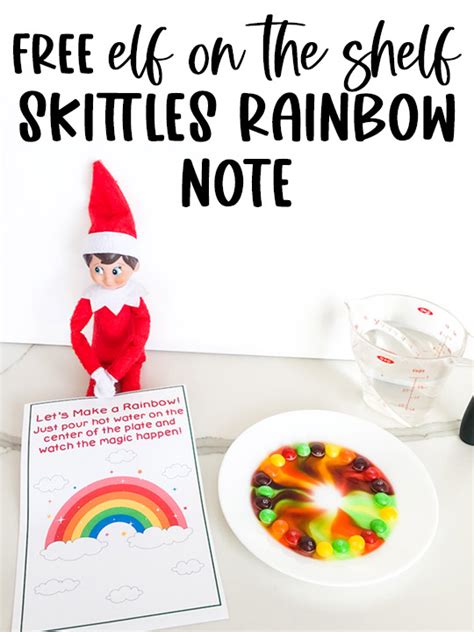 Elf on the Shelf Skittles Rainbow Printable