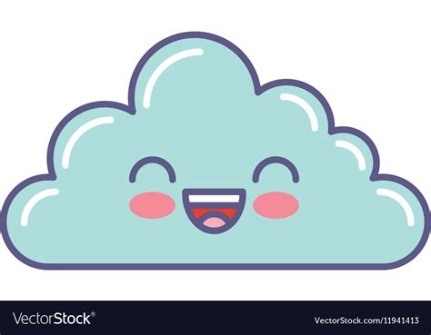 Cute cloud kawaii face Royalty Free Vector Image