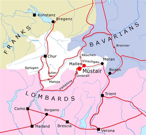 The territory of Raetia Curiensis, the political situation and the main ...