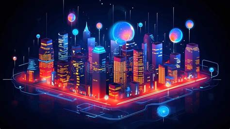 Smart City Concept. Futuristic City, Generative AI Illustrations Stock ...