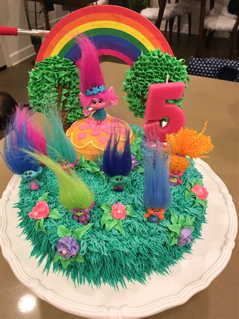 Trolls Themed Birthday Cake