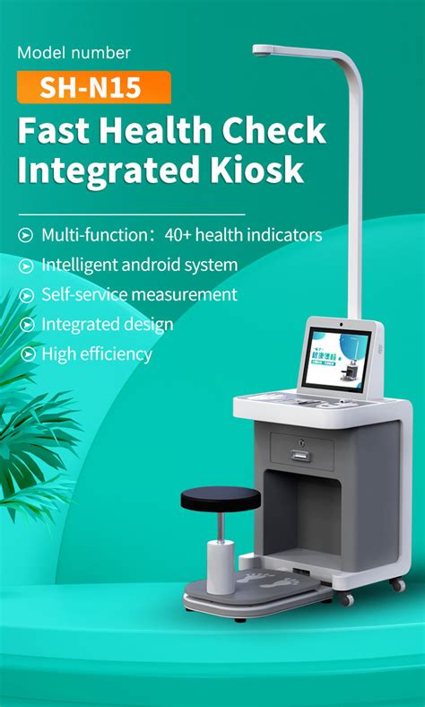 LCD HD 15" Medical Check In Kiosk Self Service Height Weight And Blood ...