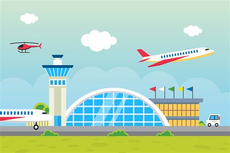 Airport Free Vector Illustration | Frebers