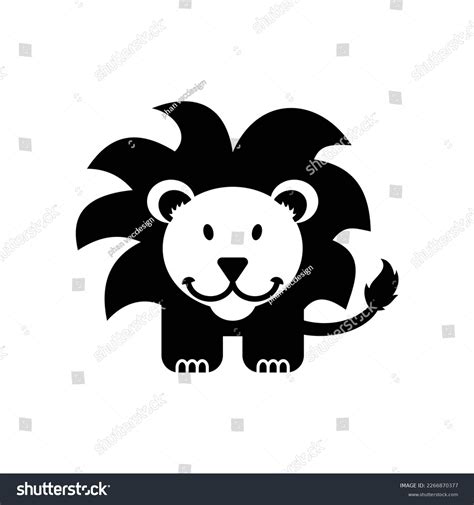 Cute Baby Lion Silhouette Logo Stock Vector (Royalty Free) 2266870377 ...