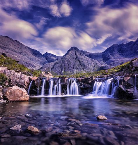 Beautiful Waterfalls Landscape in Skye, Scotland image - Free stock ...