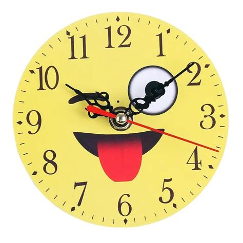 Round Bedroom Clock Cartoon Expression Pattern Home Decoration Wall ...