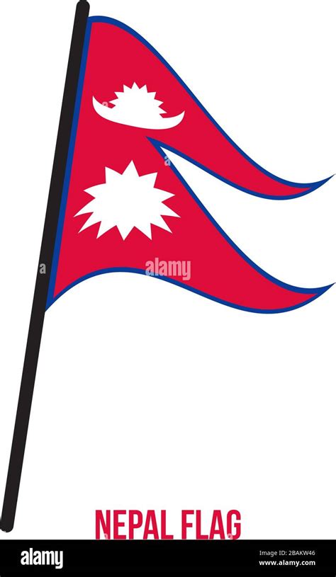 Nepal Flag Waving Vector Illustration on White Background. Nepal ...