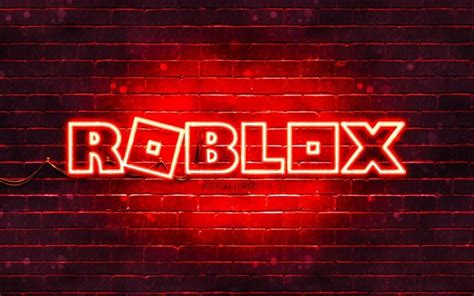 Download wallpapers Roblox red logo, 4k, red brickwall, Roblox logo ...