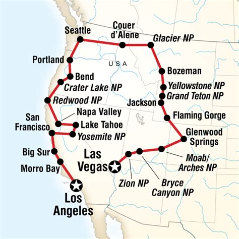 Map From Las Vegas To Yosemite National Park - London Top Attractions Map