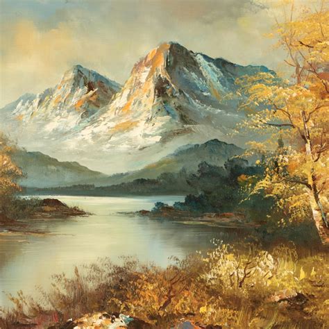 Antonio Oil Painting of Mountain Landscape | EBTH