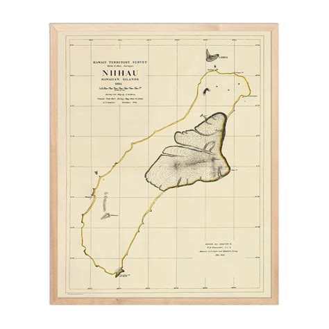 Niihau Island 1904 Map | Niihau, Lithograph, Fine art paper