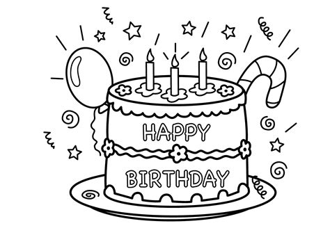 Free Printable Birthday Cake Coloring Pages For Kids