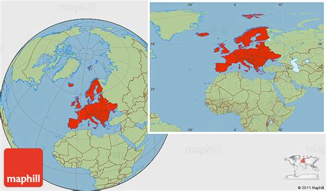 Savanna Style Location Map of Europe