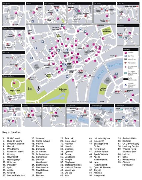 Mapa de los teatros de Londres - Mapa de los teatros de Londres ...