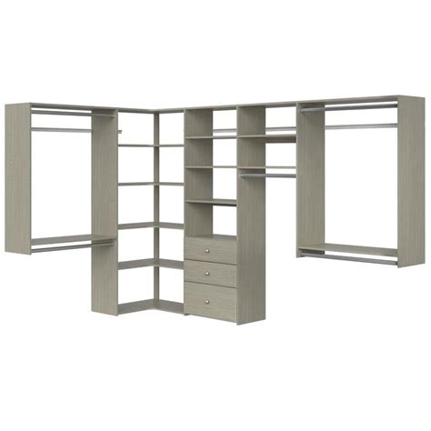 Easy Track 9.5-ft W x 7-ft H Weathered Grey Wood Closet Kit at Lowes.com