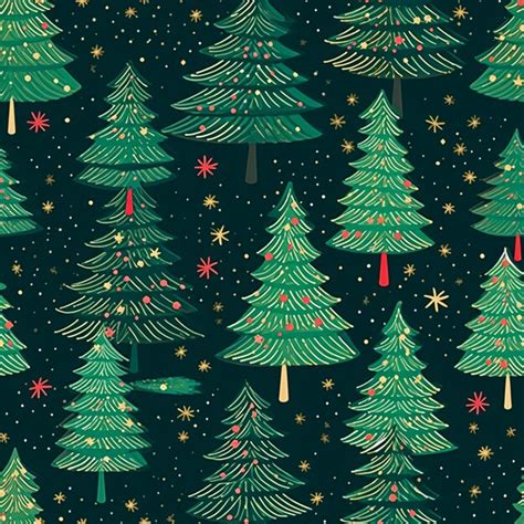 Premium Photo | Christmas tree seamless pattern tileable holiday ...