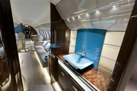 Inside private jet bathroom