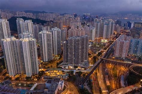 Premium Photo | Kowloon bay, hong kong, 16 february 2019: top down view ...