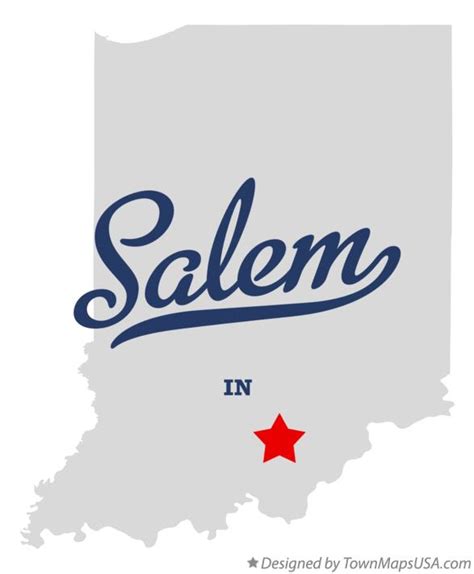 Map of Salem, Washington County, IN, Indiana