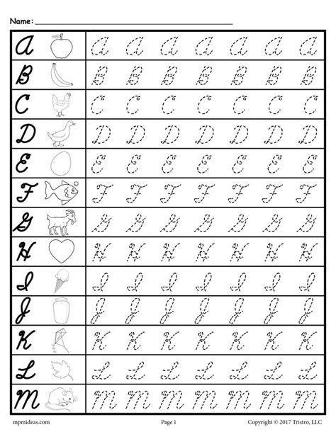 Tracing Cursive Alphabet Letters