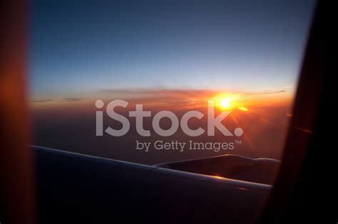 Sunset From Airplane Window Stock Photo | Royalty-Free | FreeImages