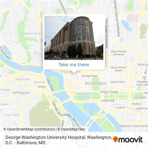 How to get to George Washington University Hospital by metro, bus or train?