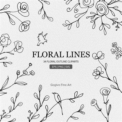 Free Floral Lines Cliparts | Gogivo