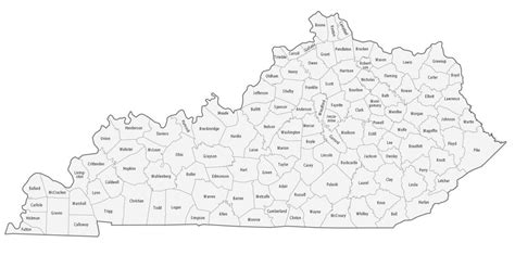 Printable Map Of Kentucky Counties - Printable World Holiday