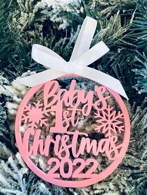 Baby First Christmas Bauble 2021 2022 & 2023 or Present Tag - Etsy