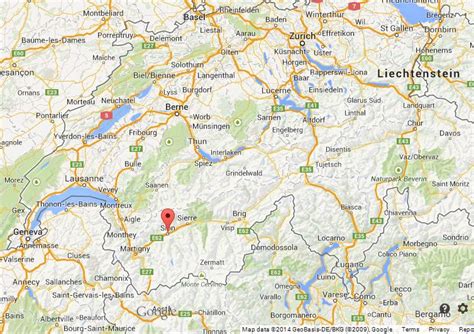 Sion on Map of Switzerland