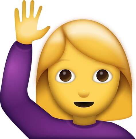 Woman Saying Hi Emoji [Free Download IOS Emojis] | Emoji Island