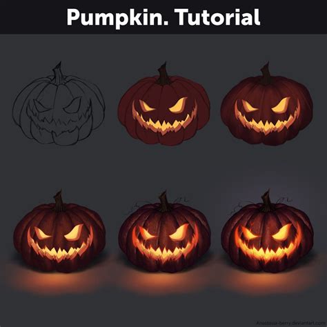 Pumpkin. Tutorial by Anastasia-berry | Halloween digital art, Digital ...