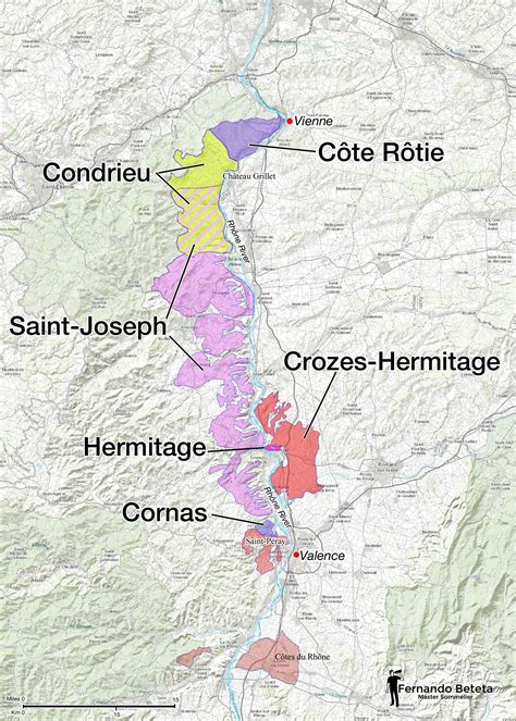 France - Northern Rhône Valley | Wine map, Wine region map, Map