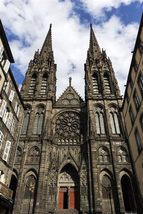 Clermont-Ferrand Cathedral in France Stock Photo - Image of statue ...