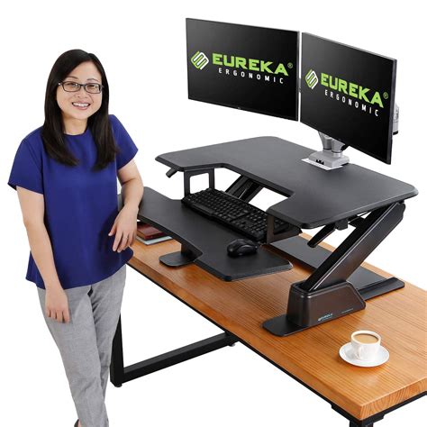 Eureka Ergonomic Height-Adjustable Sit-Stand Desk Top, 36-Inch Wide, No ...