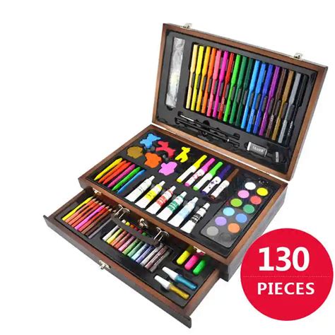 130 Piecs Drawing Pencils Color Pens Crayons Case Art Painting Set for ...