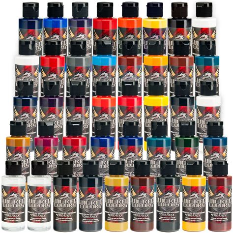 39 Createx 2oz Wicked Colors Airbrush Paint Kit with Reducer ...