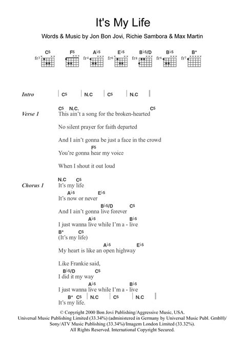 It's My Life by Bon Jovi - Guitar Chords/Lyrics - Guitar Instructor