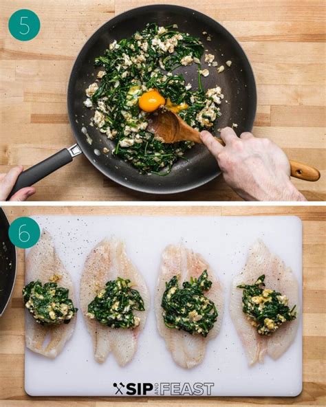 Spinach Stuffed Flounder - Sip and Feast